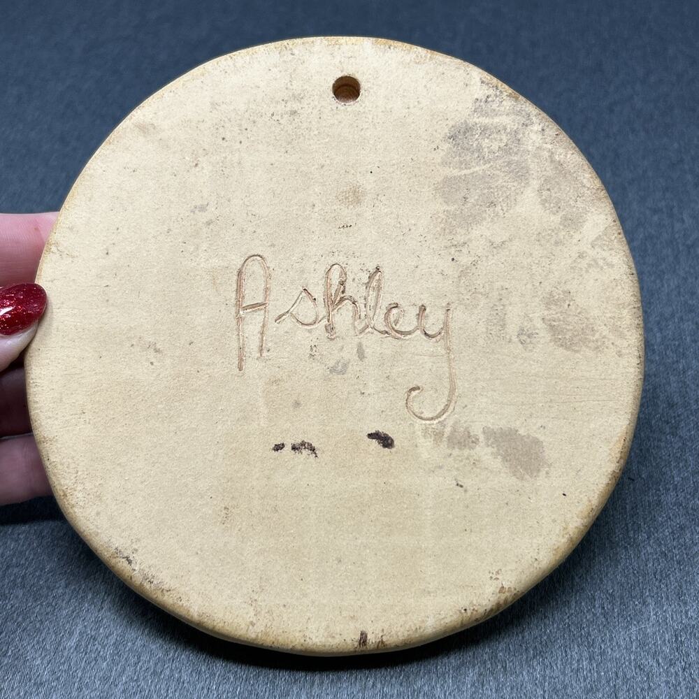 Vintage Stoneware Food Tile Hummingbird Flowers Pottery Hot Cold Plate Ashley’s - Picture 6 of 6
